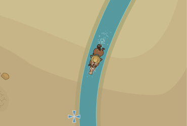 Riding in the river in Wild West Island