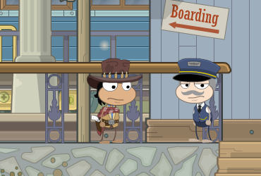 Boarding the Train in Diamond Plains